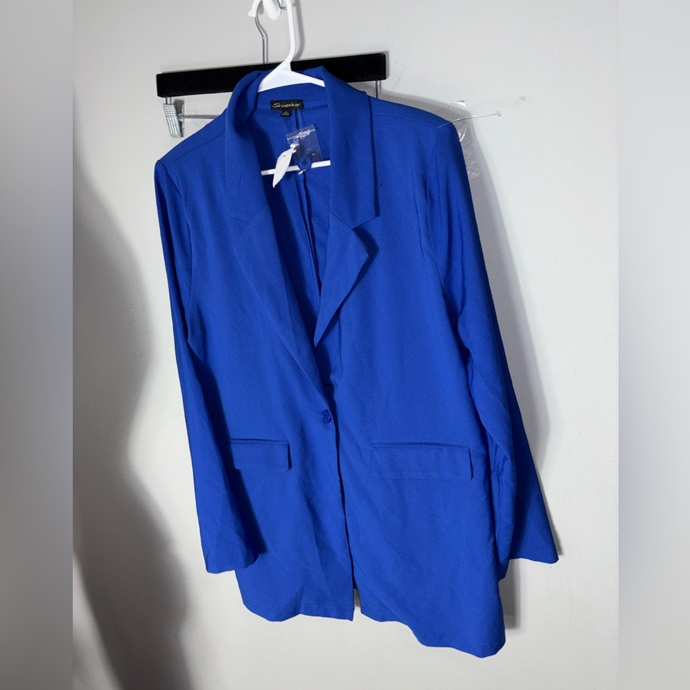 shinestar blazer royal blue polyester NWT SZ XL
